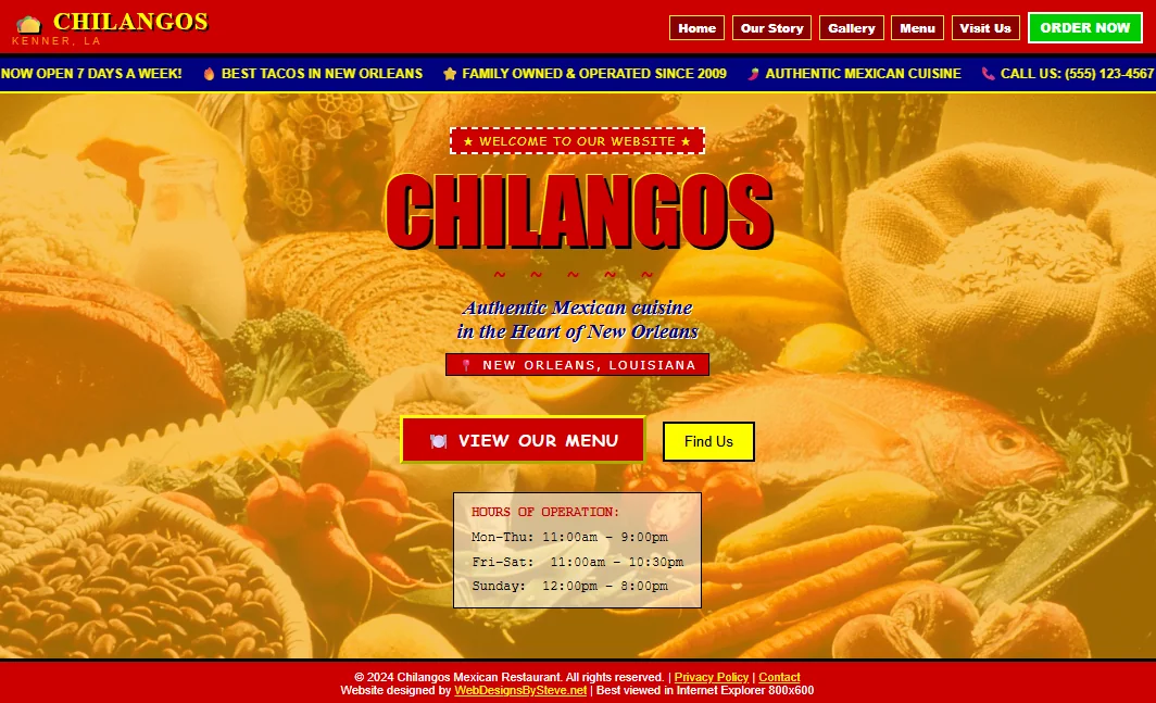 Chilangos website before the redesign